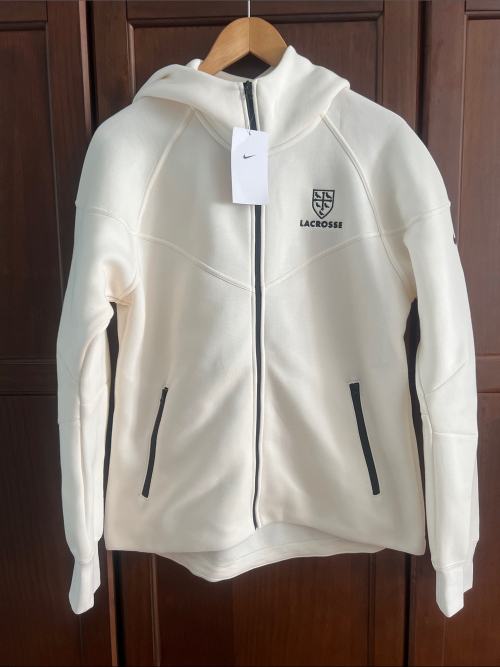 Nike Women’s Tech Fleece Full-Zip Hoodie Pale Ivory Lacrosse Size M NWT